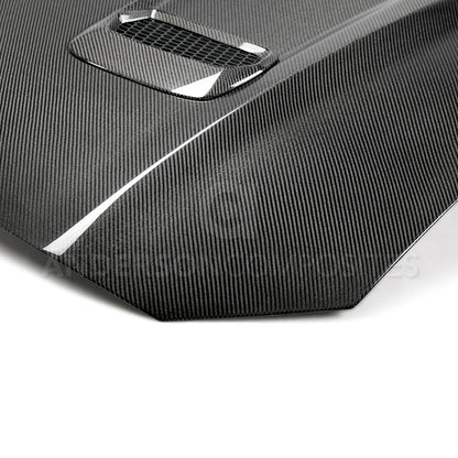2018 - 2023 FORD MUSTANG TYPE-OE DOUBLE-SIDED CARBON FIBER HOOD