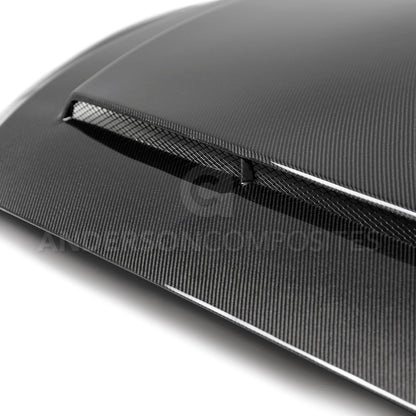 2018 - 2023 FORD MUSTANG SUPER SNAKE STYLE DOUBLE-SIDED CARBON FIBER HOOD