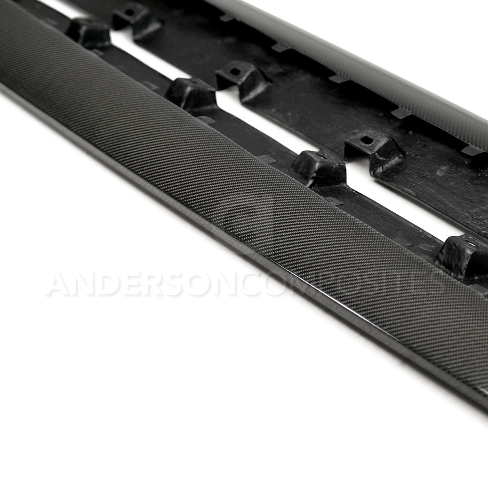 2015 - 2023 Mustang GT350 Style Carbon Fiber Side Rocker Panel Splitters (Pair)
