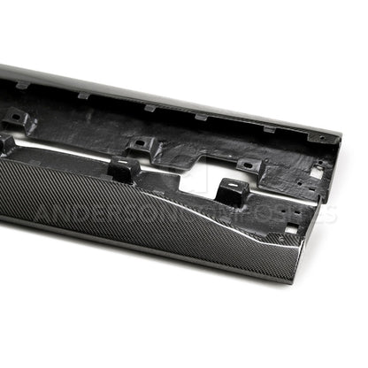 2015 - 2023 Mustang GT350 Style Carbon Fiber Side Rocker Panel Splitters (Pair)