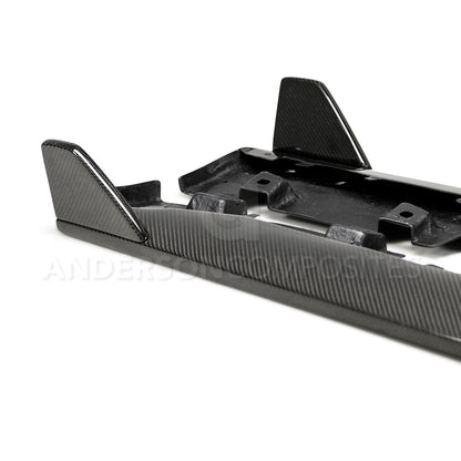 2015 - 2023 Mustang GT350 Style Carbon Fiber Side Rocker Panel Splitters (Pair)