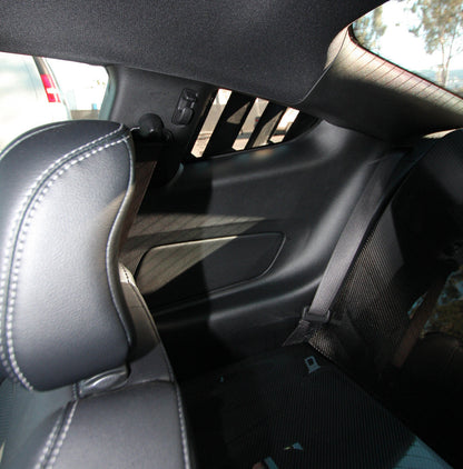 2015 - 2023 Mustang Carbon Fiber Type-Vented Side Window Louvers (Pair)