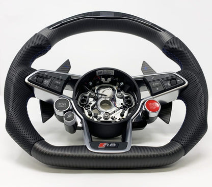 Audi R8 Facelift Carbon Fiber Steering Wheel with Race Pack LED Shift Lights