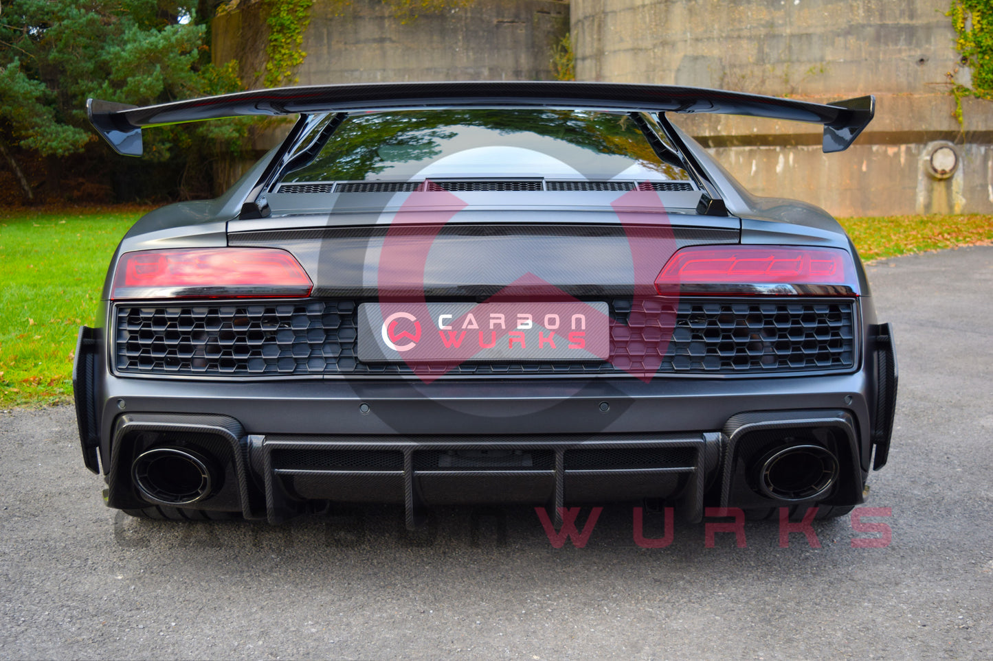 Audi R8 4S Facelift GT Carbon Fibre Swan Neck Boot Spoiler