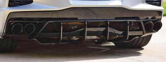 Anderson Composites carbon fiber rear diffuser fins for Corvette C8 – view 2