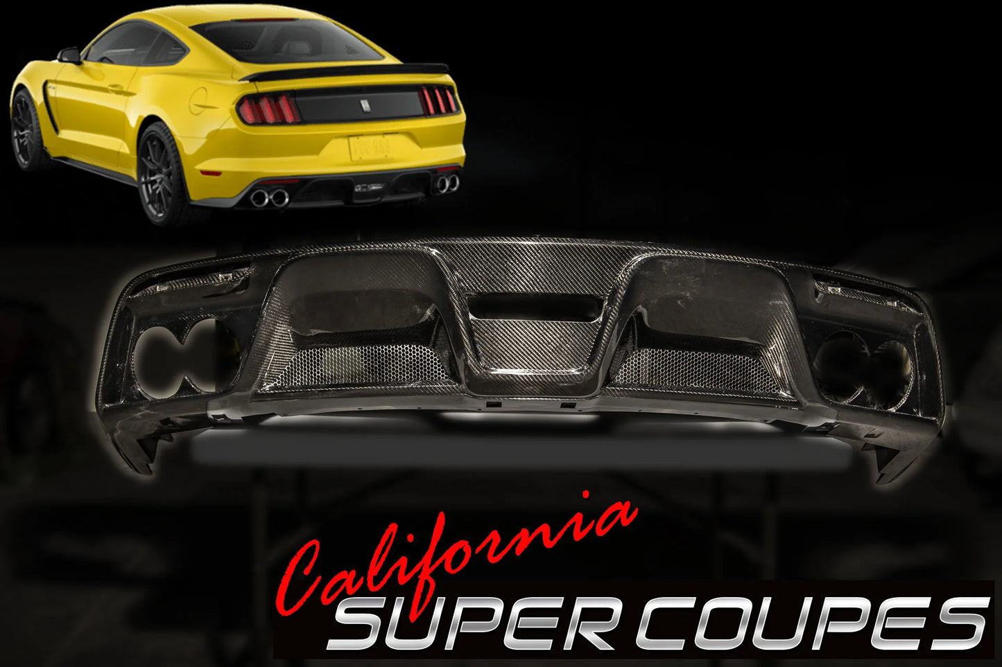 Carbon Fiber GT350 Rear Diffuser Ford Mustang Shelby 2015-2018