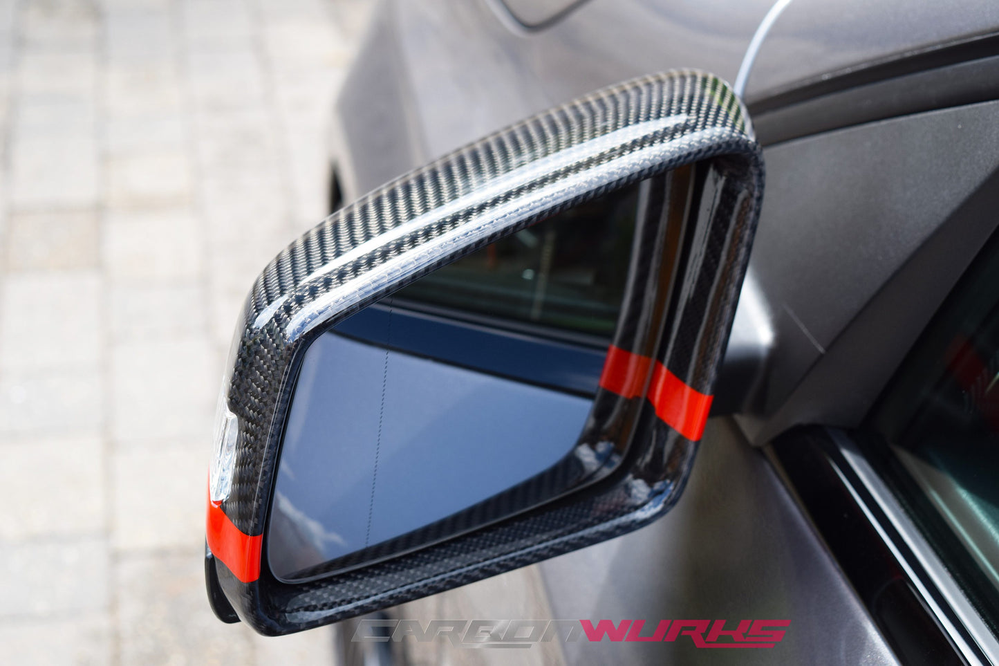 MERCEDES RED CARBON FIBRE MIRRORS