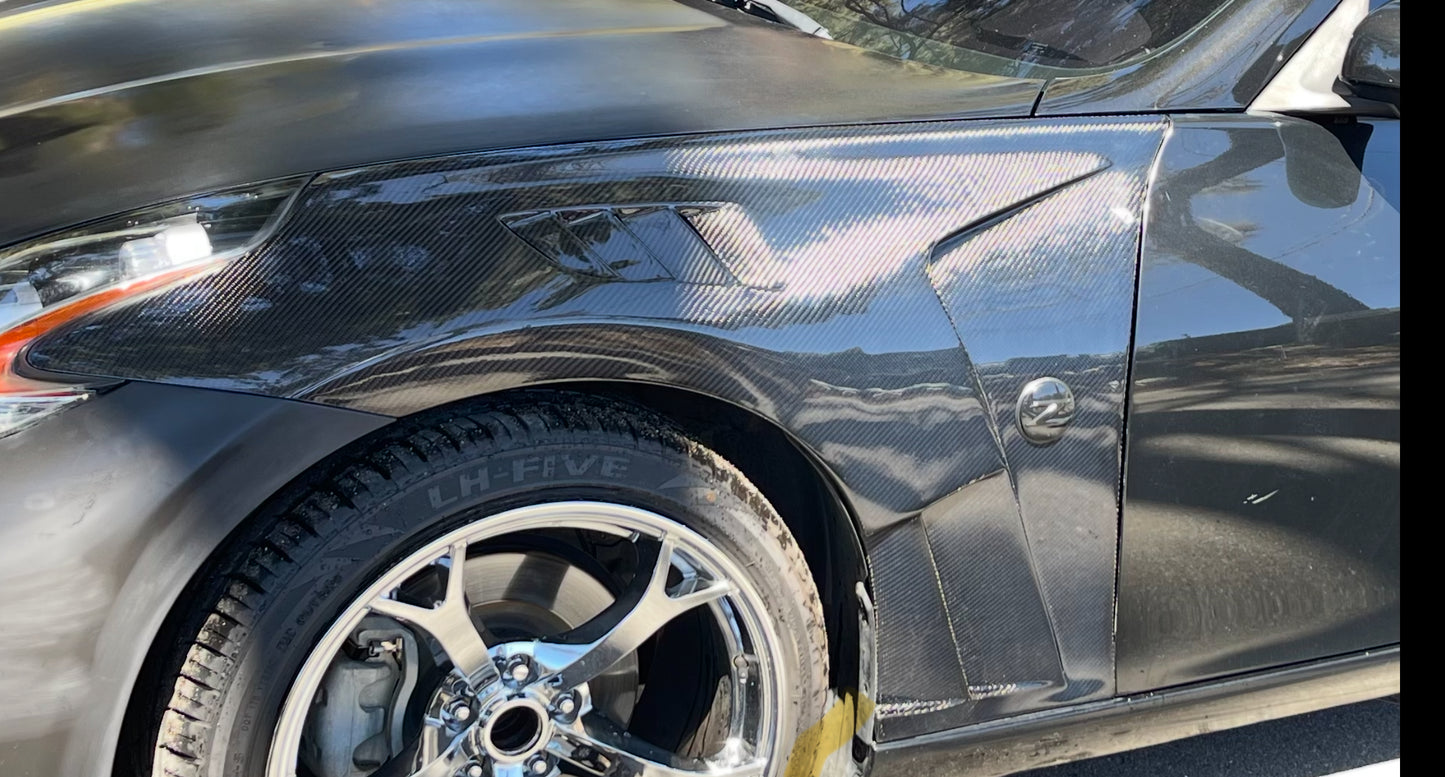 Nissan 370Z RS-1 Style Carbon Fiber Vented Front Fenders by Autobunch