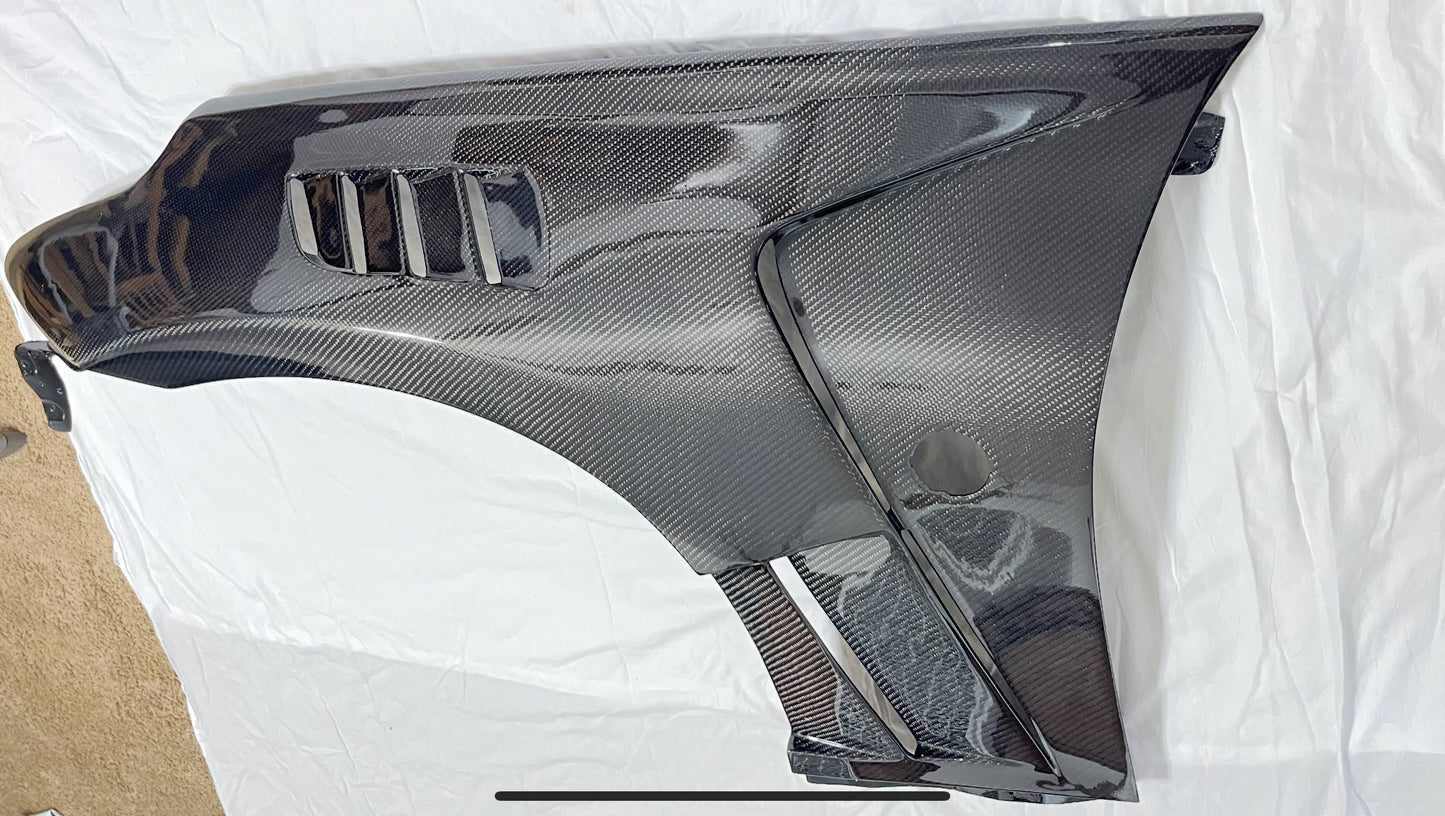 Nissan 370Z RS-1 Style Carbon Fiber Vented Front Fenders by Autobunch