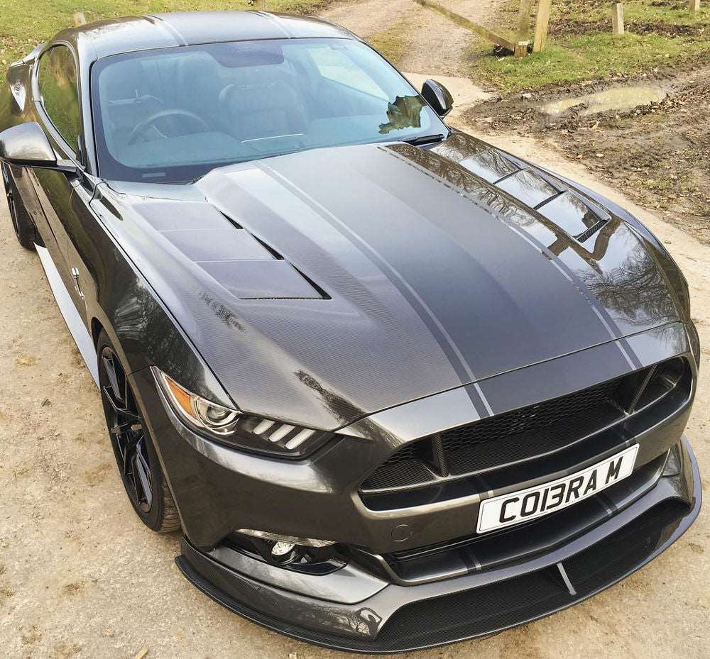 2015 - 2017 Mustang Double-Sided Carbon Fiber Heat Extractor Hood
