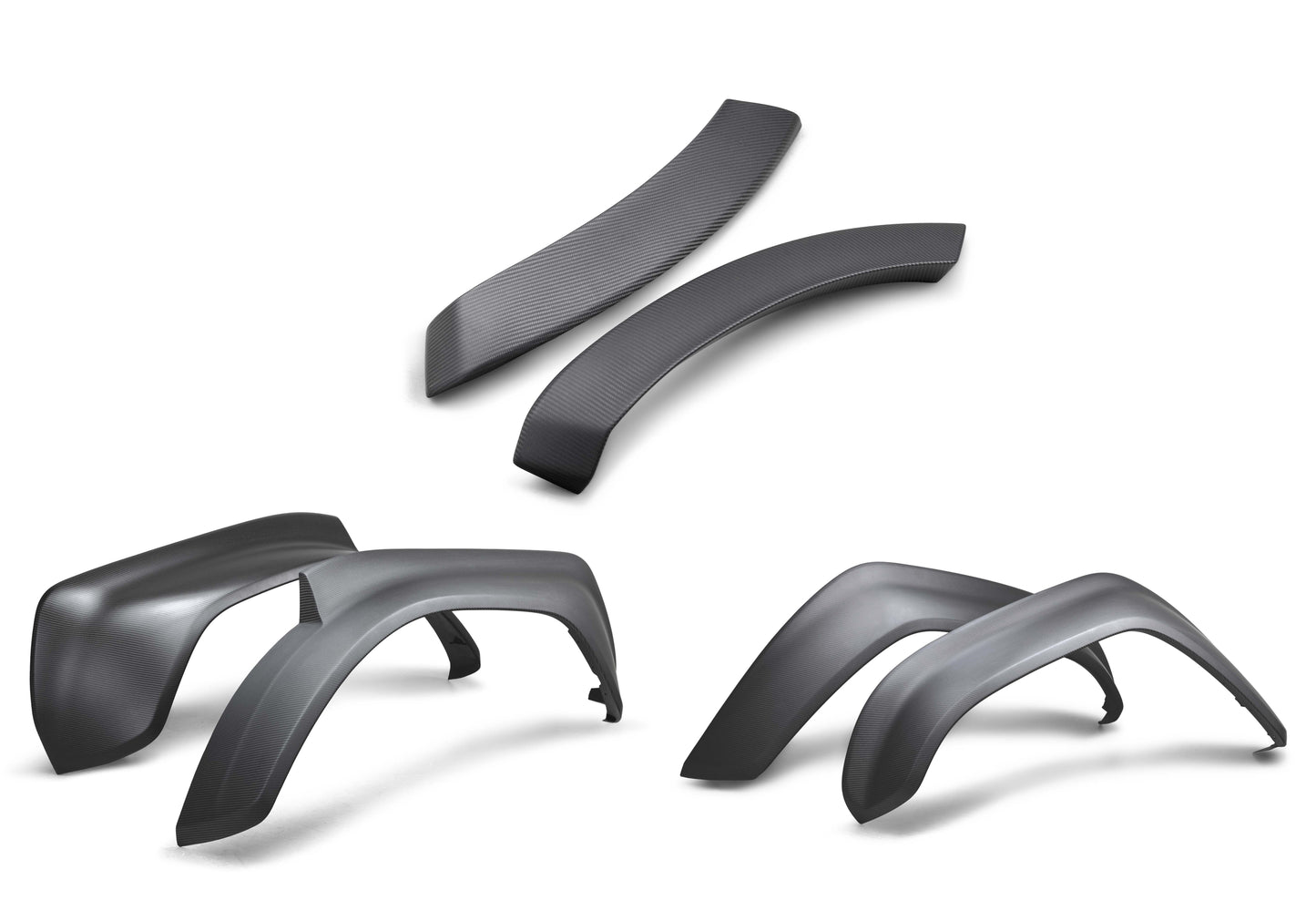 2022 - 2024 Ford Bronco Raptor Carbon Fiber Fender Flare Set, Front & Rear - Matte