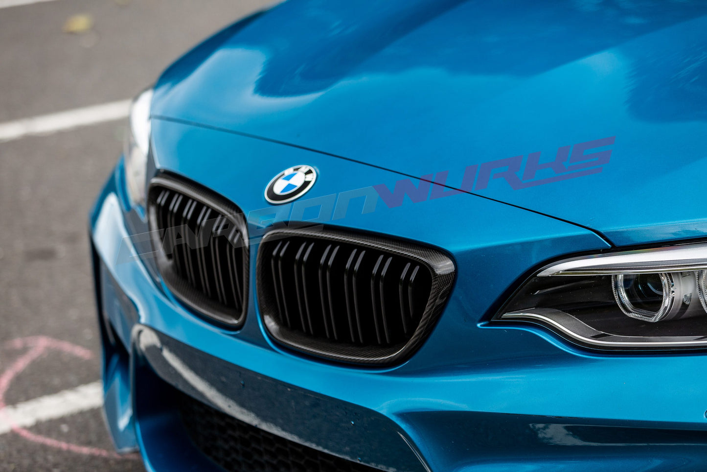 BMW 2 SERIES CARBON FIBRE KIDNEY GRILLES