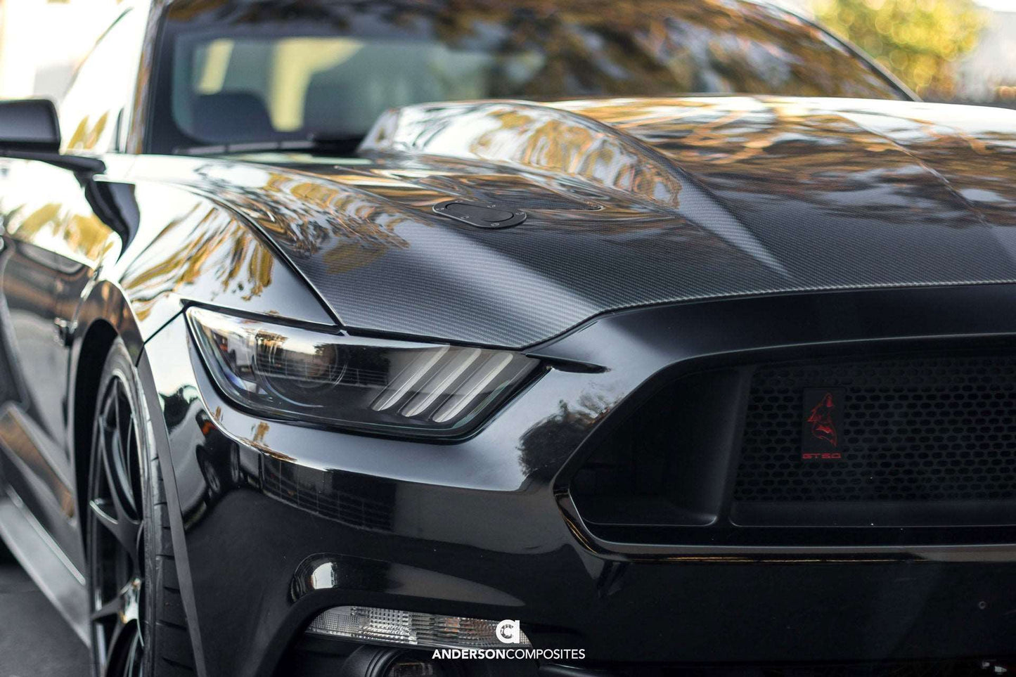 2015 - 2017 Mustang Double-Sided Carbon Fiber Cowl Hood