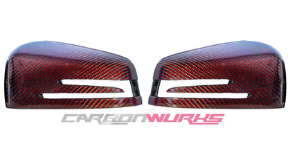 MERCEDES RED CARBON FIBRE MIRRORS