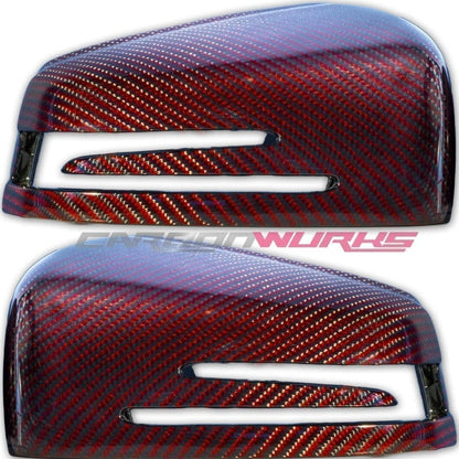 MERCEDES RED CARBON FIBRE MIRRORS