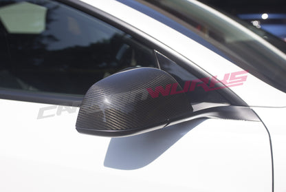 TESLA MODEL 3 CARBON FIBRE MIRROR COVERS