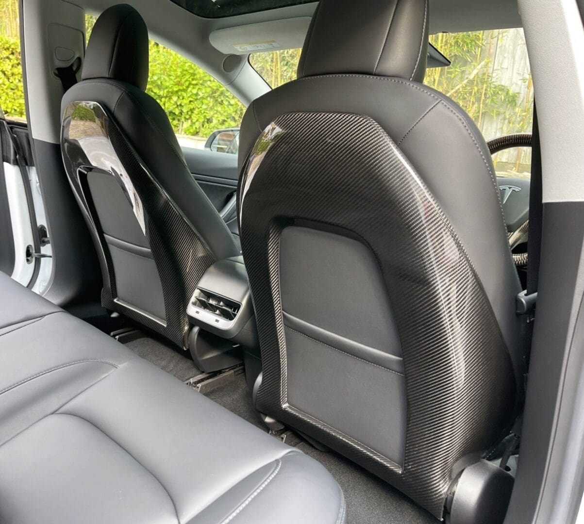 TESLA MODEL 3 CARBON FIBRE SEAT BACK COVERS