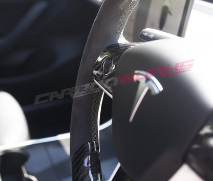 TESLA MODEL 3 CARBON FIBRE STEERING WHEEL – CUSTOMIZABLE