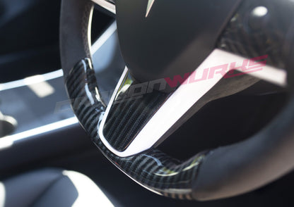 TESLA MODEL 3 CARBON FIBRE STEERING WHEEL – CUSTOMIZABLE