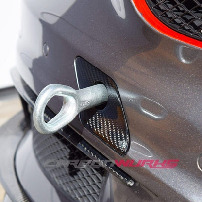 MERCEDES A45 AMG CARBON FIBRE TOW HOOK COVERS (PRE FACELIFT)