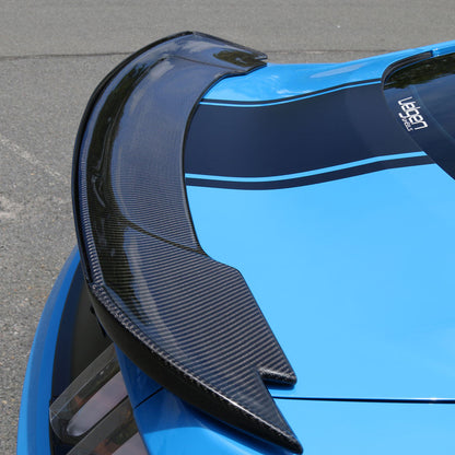 2015 - 2023 Mustang Carbon Fiber Track Pack Style Spoiler with Adjustable Wicker Bill