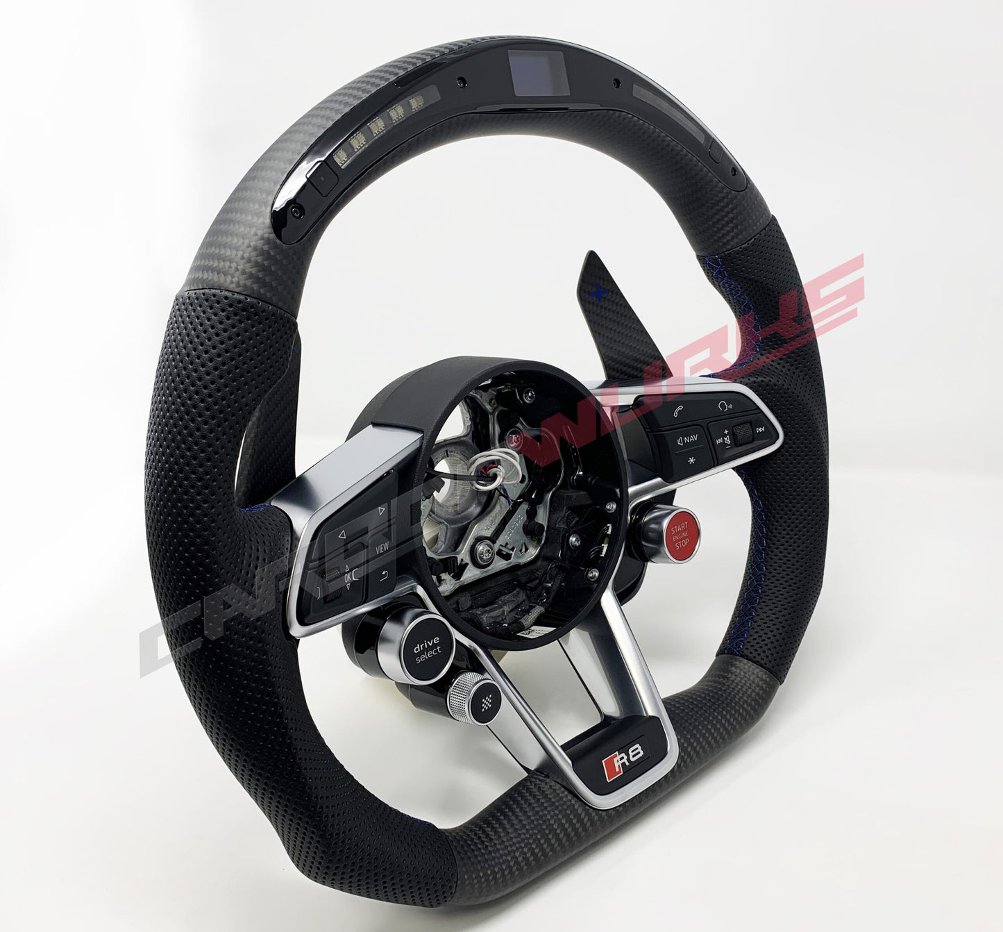 Audi R8 Facelift Carbon Fiber Steering Wheel with Race Pack LED Shift Lights