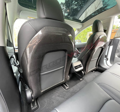 TESLA MODEL 3 CARBON FIBRE SEAT BACK COVERS