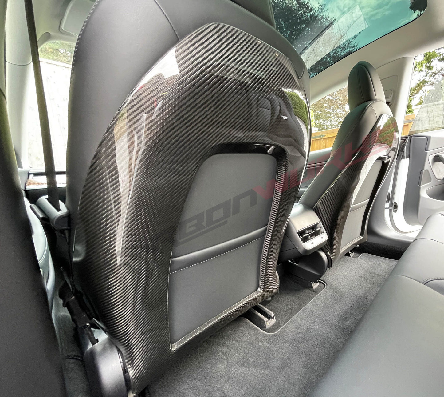 TESLA MODEL 3 CARBON FIBRE SEAT BACK COVERS