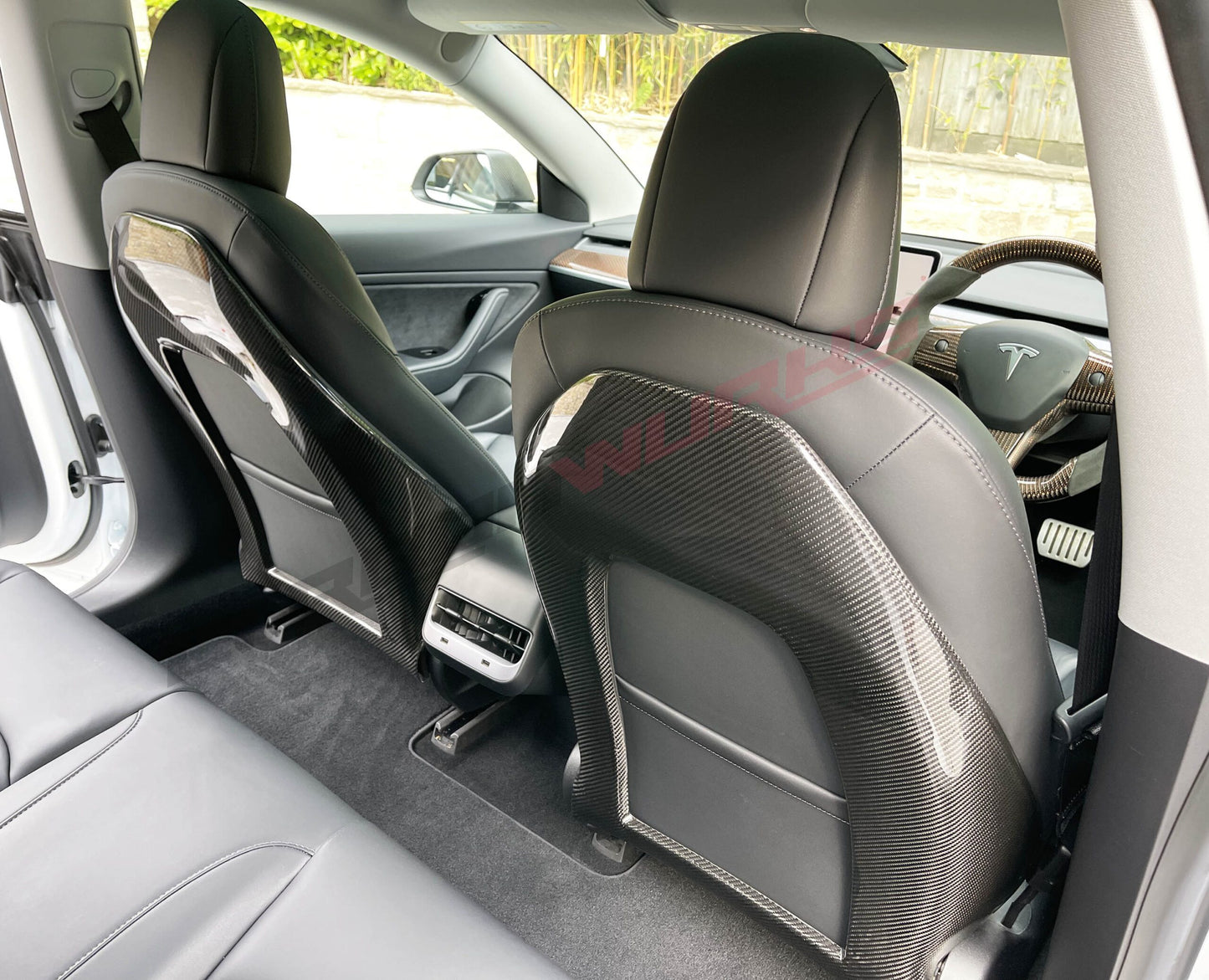 TESLA MODEL 3 CARBON FIBRE SEAT BACK COVERS