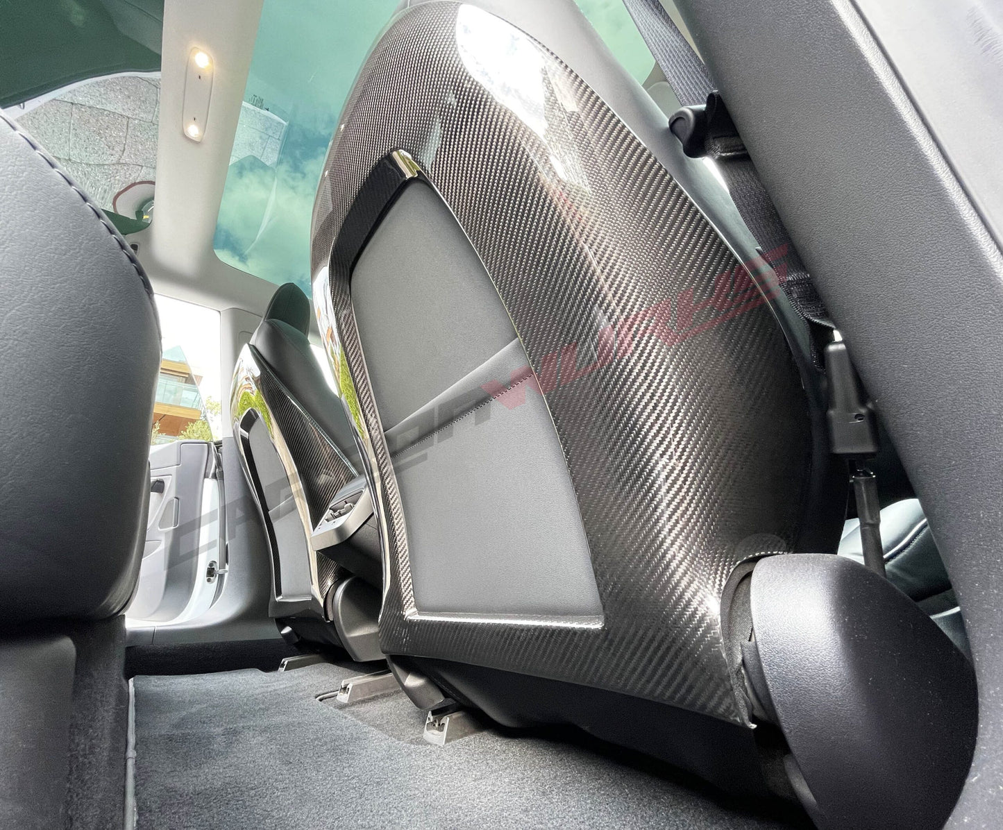 TESLA MODEL 3 CARBON FIBRE SEAT BACK COVERS