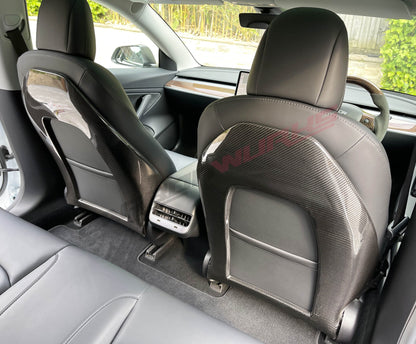 TESLA MODEL 3 CARBON FIBRE SEAT BACK COVERS