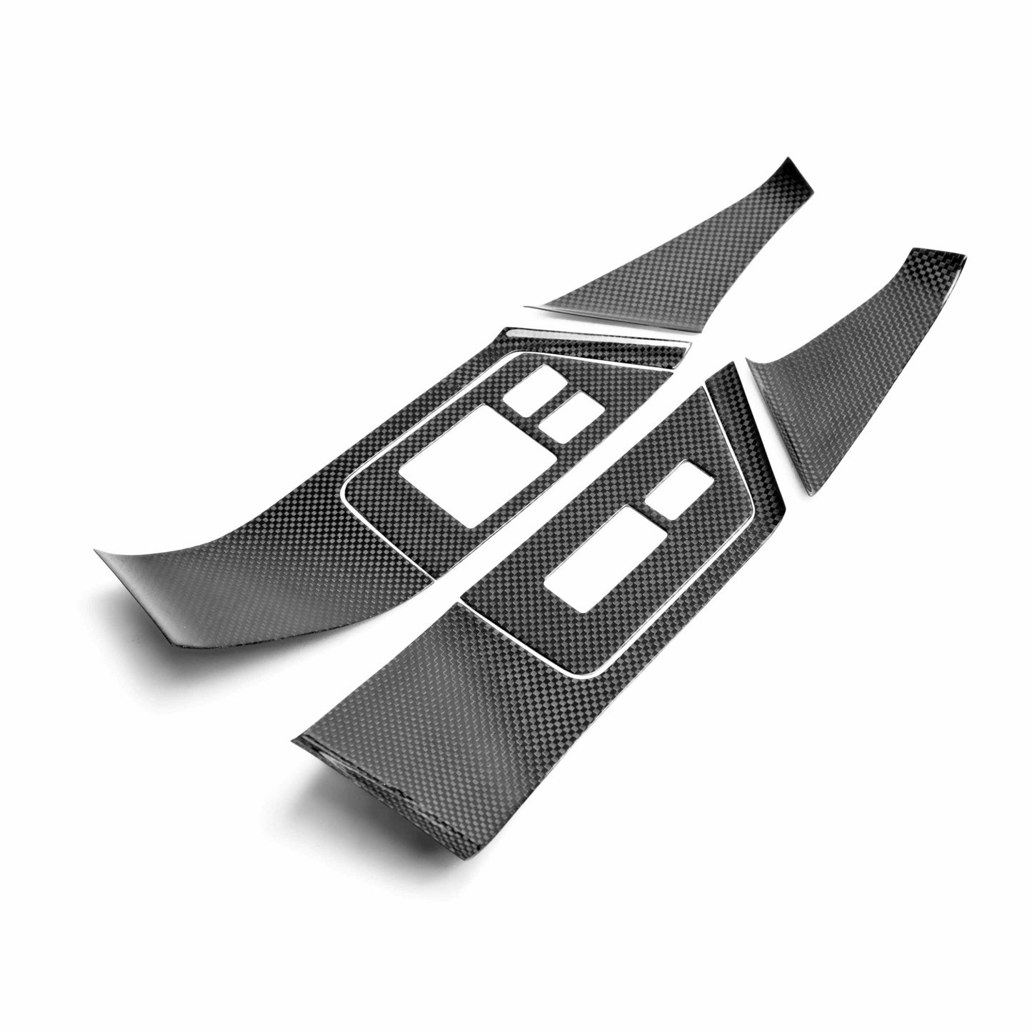 Carbon Fiber Interior Door Trim Set For 2009-2016 Nissan GT-R - 12 Pcs *Set Includes: Door Handle Cover (2), Window Switch Panel Cover (6), Door Lever Surround (4)
