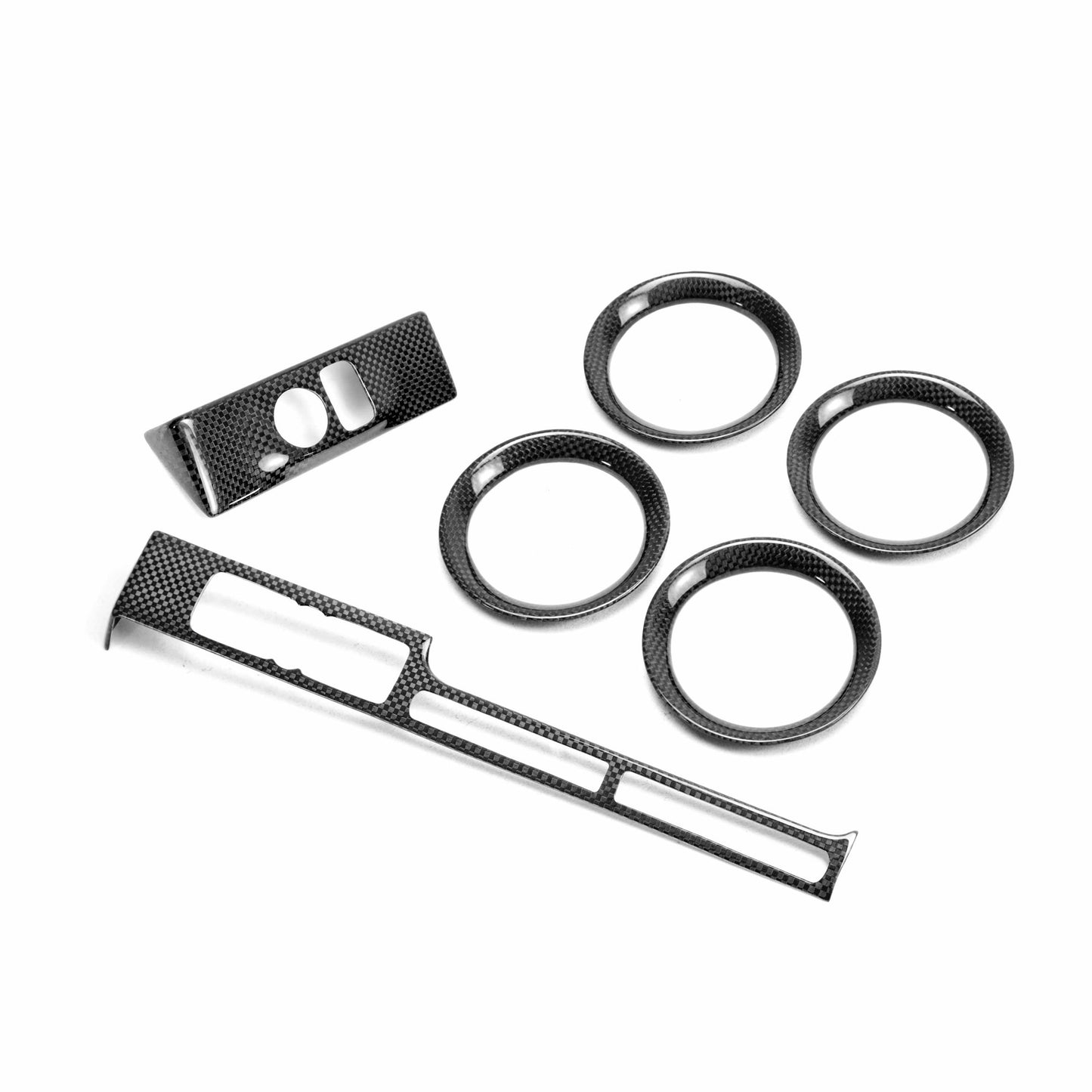 Carbon Fiber Interior Trim Set For 2009-2016 Nissan GT-R - 6 Pcs *Set Includes: Mirror Control Panel Cover (1), Navigator Cover (1), Air Vents Cover (4)