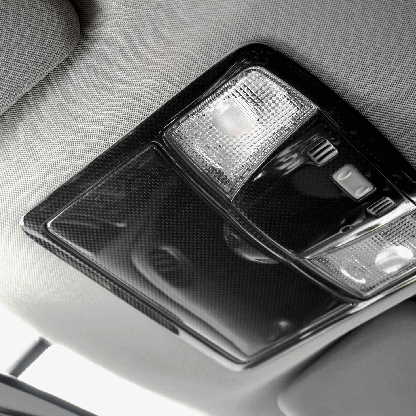 Carbon Fiber Map Light Surround Trim For 2009-2016 Nissan GT-R - 3 Pcs