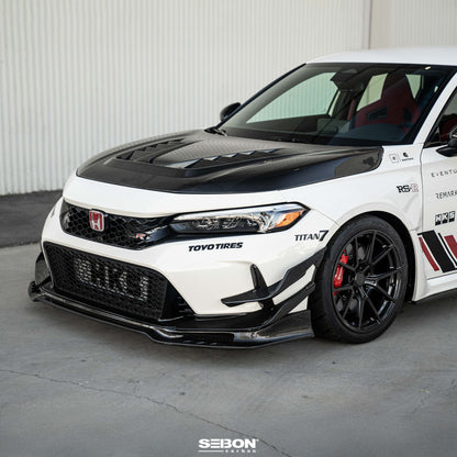 Carbon Fiber Front Bumper Canards For 2023-2025 Honda Civic Type R