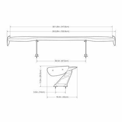 Universal Carbon Fiber GT Wing, 59.375-Inch Wide