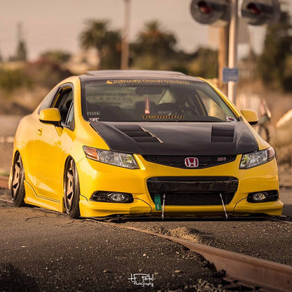 TS-Style Carbon Fiber Hood For 2012-2013 Honda Civic 2DR And 2012 Honda Civic 4DR