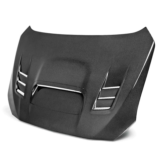 Seibon CW-style carbon fiber hood for Subaru WRX STI
