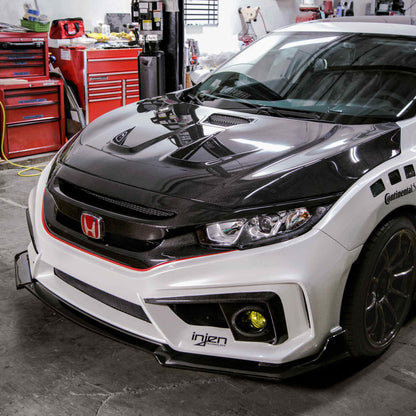 MR-Style Carbon Fiber Hood For 2016-2021 Honda Civic 2DR/4DR