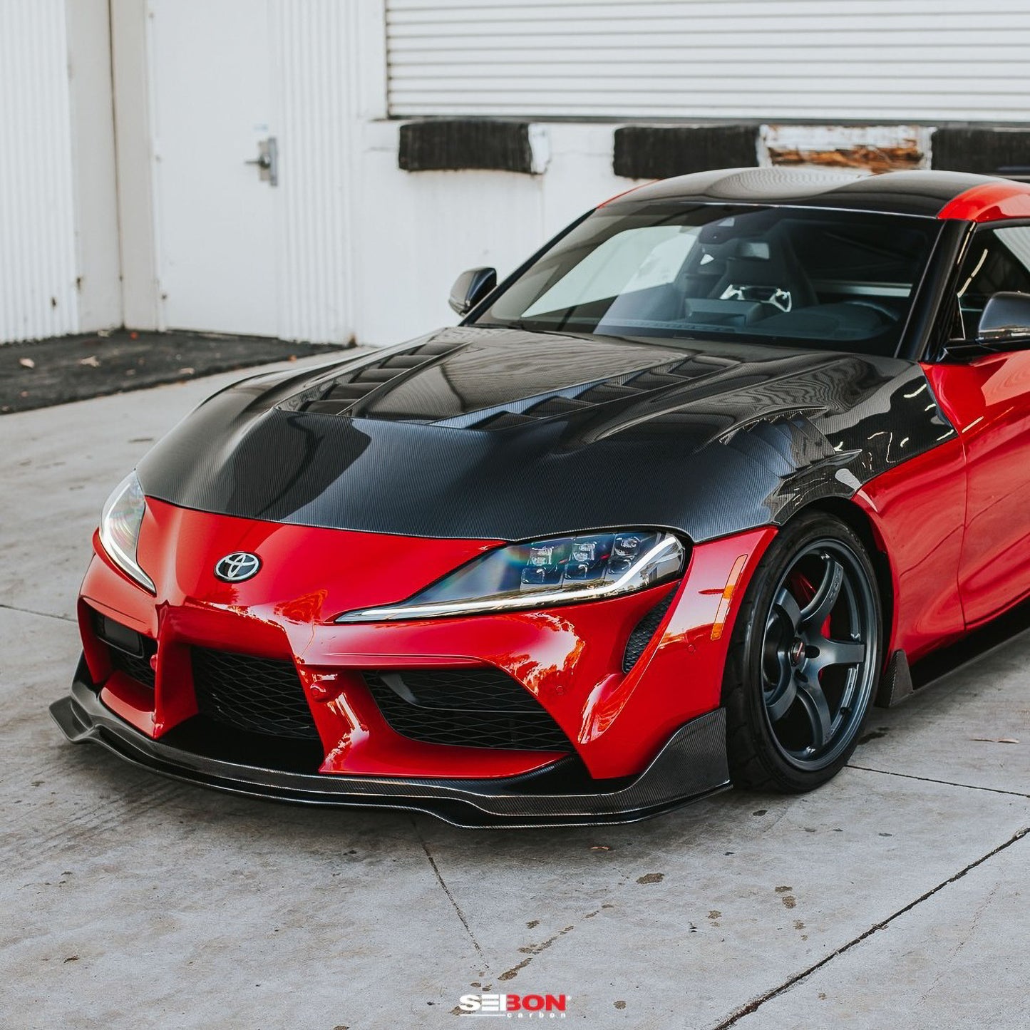 TV-Style Double Sided Carbon Fiber Hood For 2020-2026 Toyota GR Supra