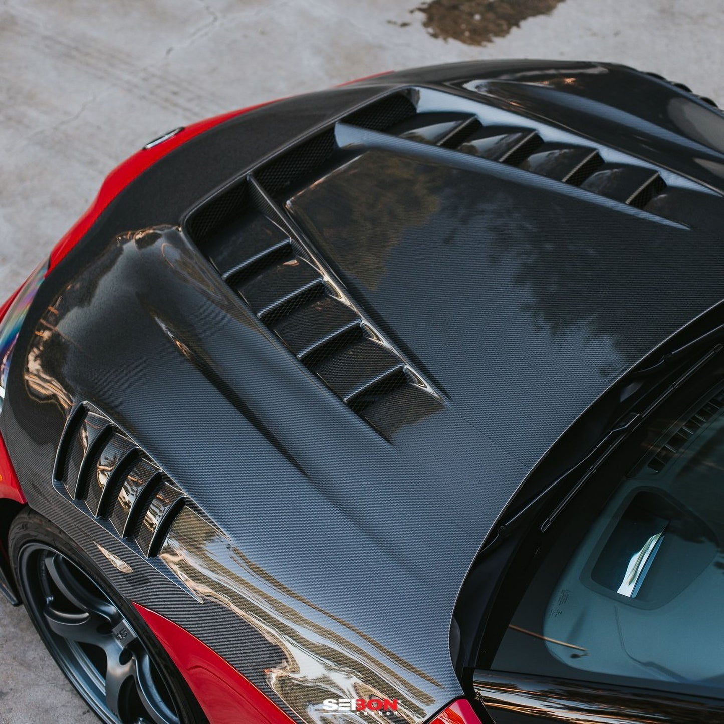 TV-Style Double Sided Carbon Fiber Hood For 2020-2026 Toyota GR Supra