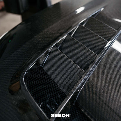 TV-Style Double Sided Carbon Fiber Hood For 2023-2024 Honda Civic Type R