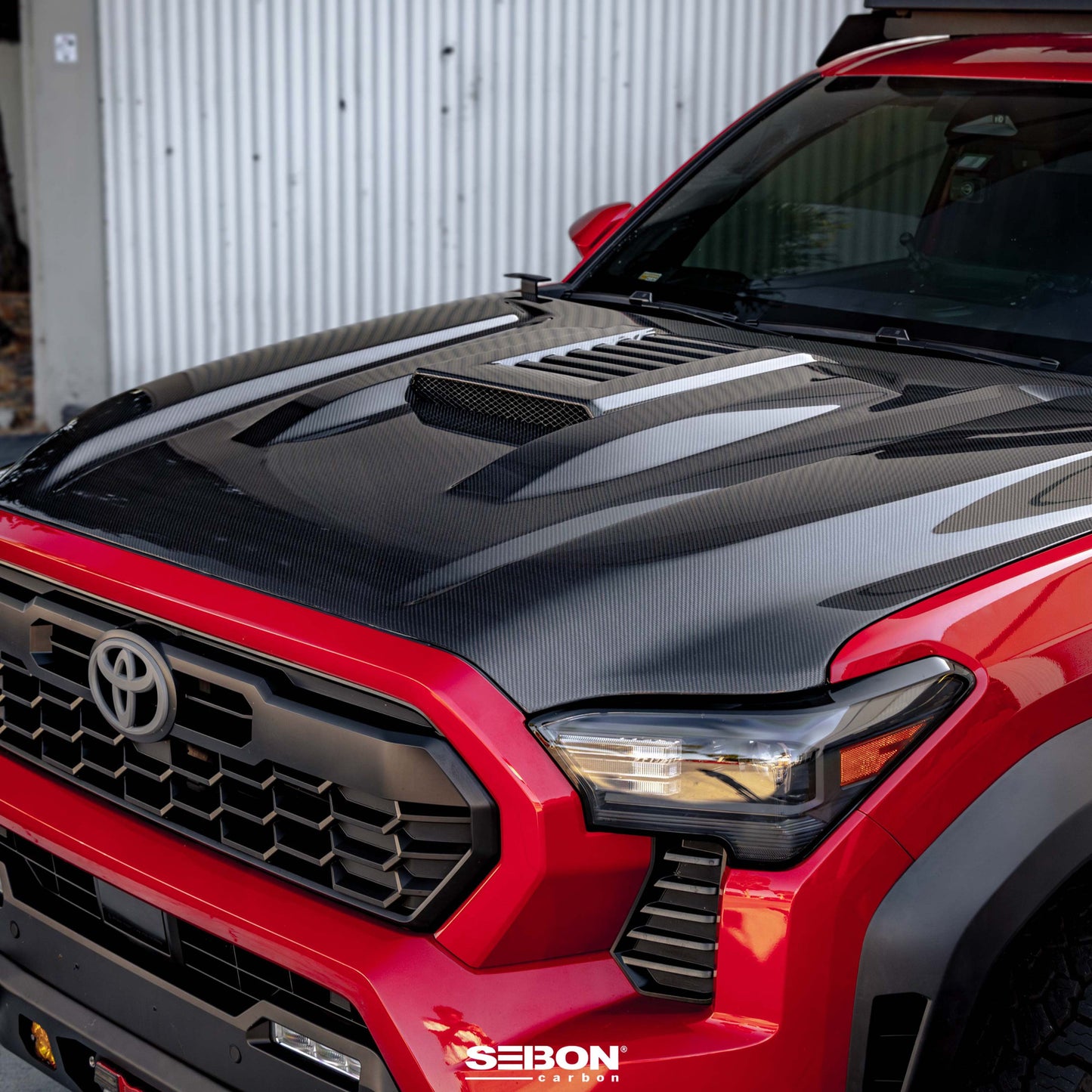 TR-Style Carbon Fiber Hood For 2024-2025 Toyota Tacoma / 2025 Toyota 4Runner