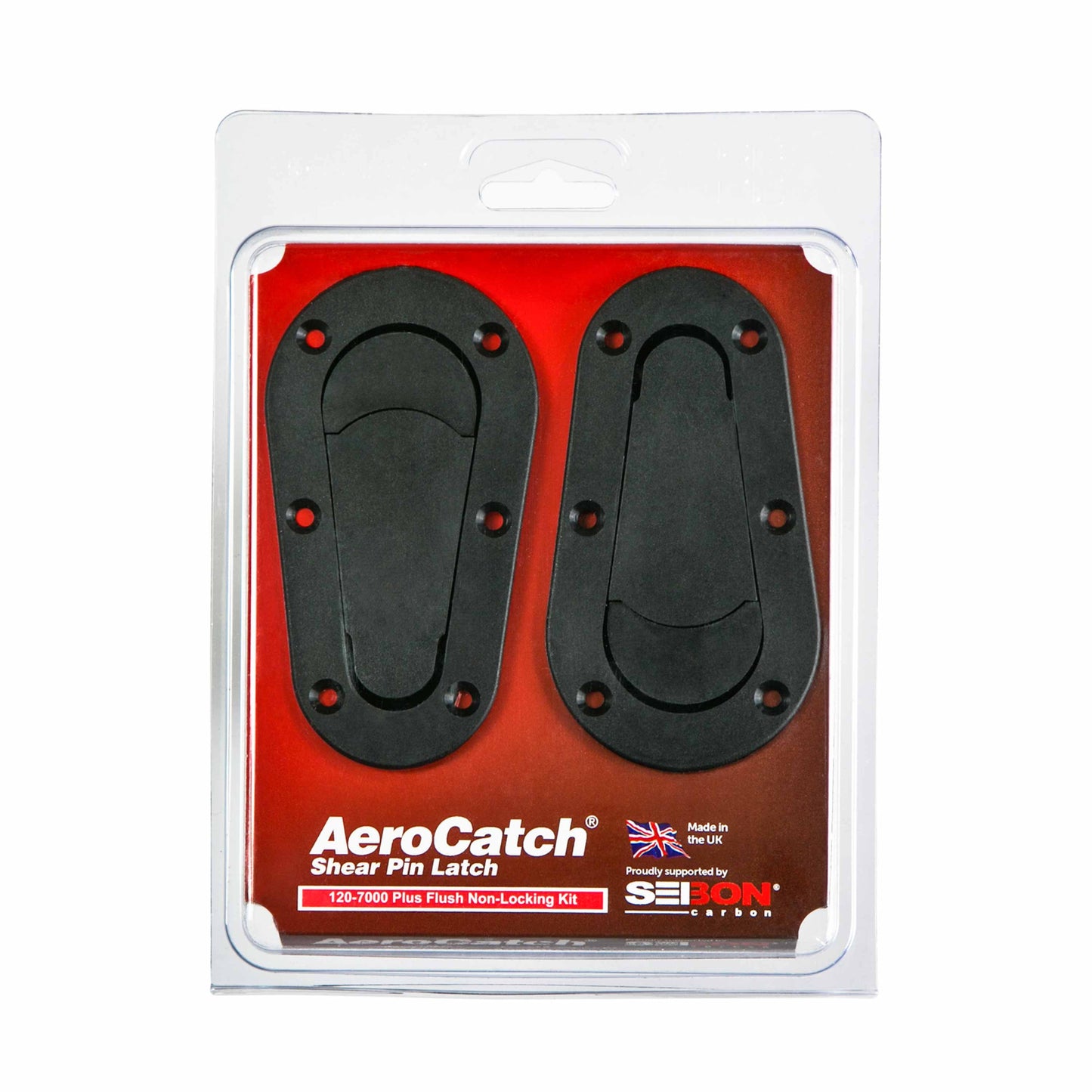 AeroCatch Plus Flush Hood Latch And Pin Kit - Seibon Black Edition, No Lock