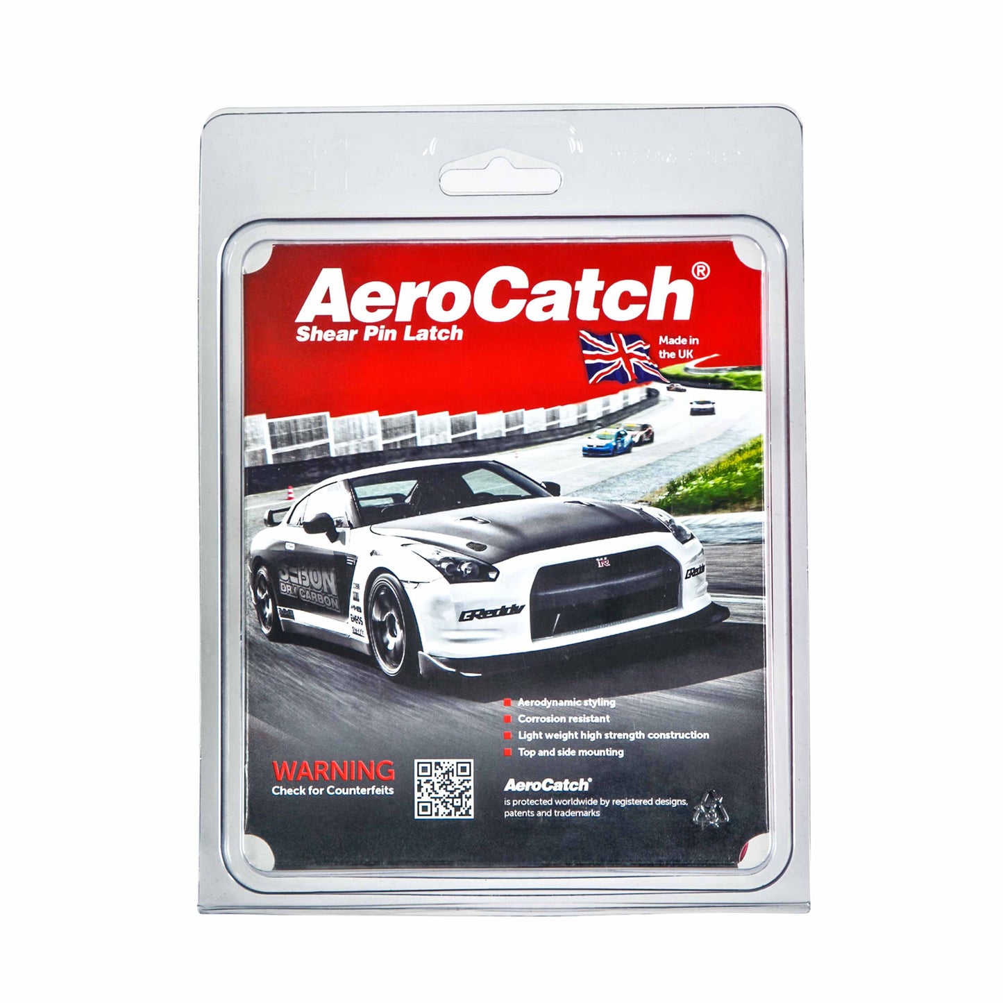 AeroCatch Plus Flush Hood Latch And Pin Kit - Seibon Black Edition, No Lock