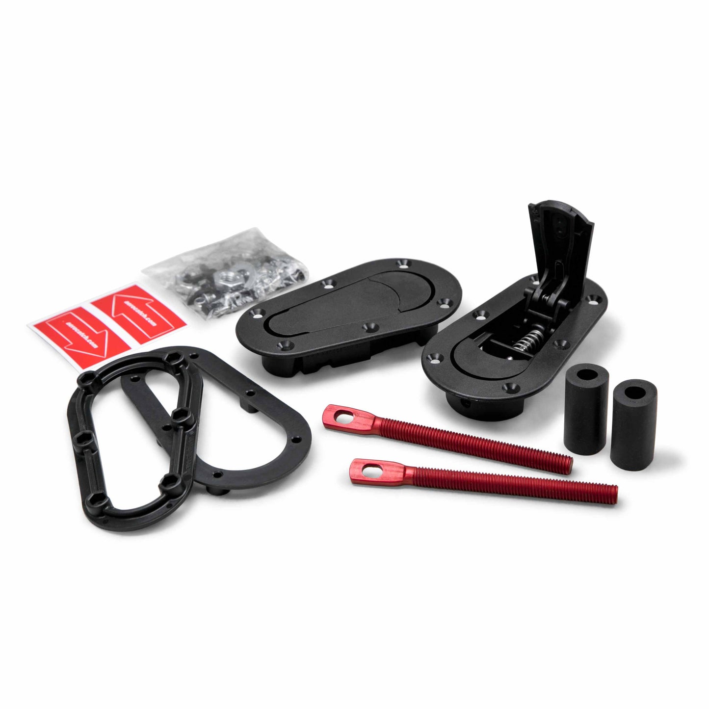 AeroCatch Plus Flush Hood Latch And Pin Kit - Seibon Black Edition, No Lock