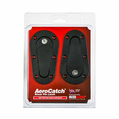 AeroCatch Plus Flush Hood Latch And Pin Kit - Black - With Lock - Seibon Edition