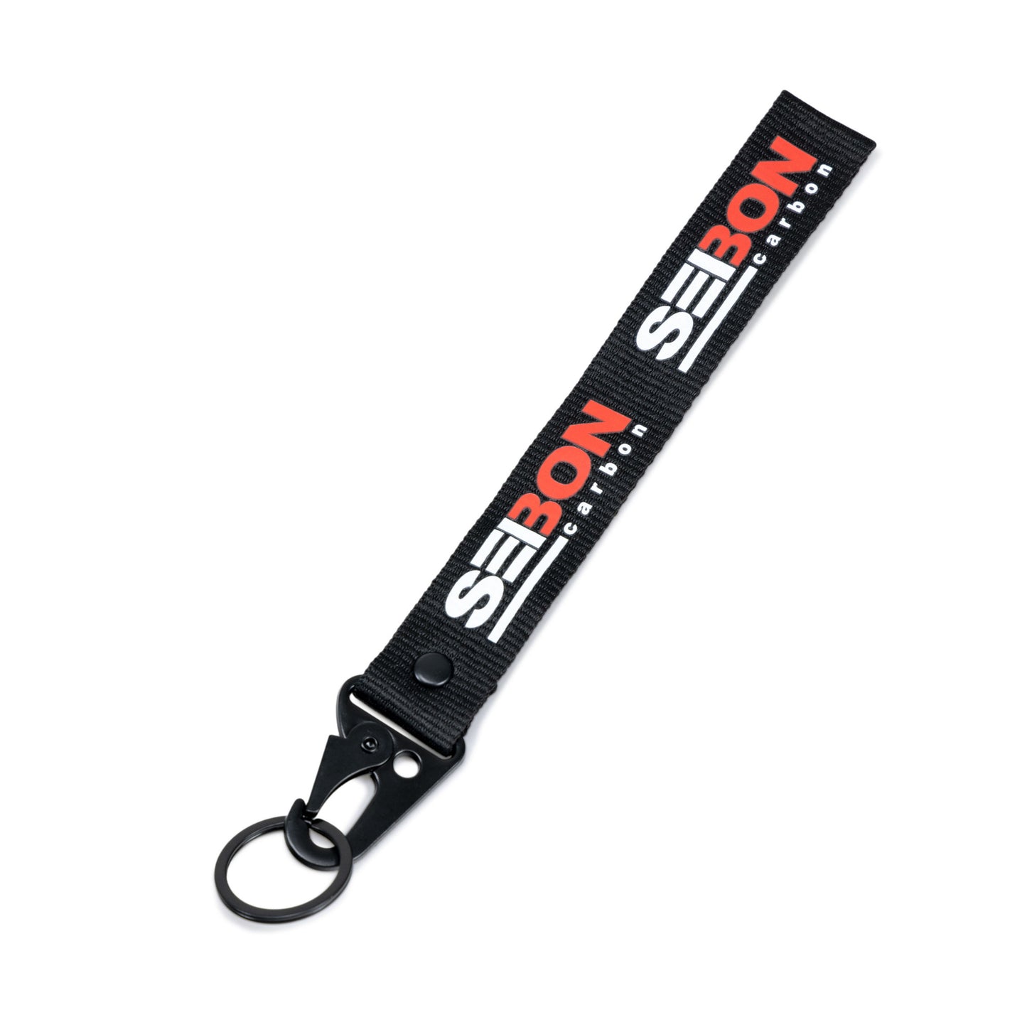 Seibon Lanyard - Short/ Black With Rivet, And Gun Metal Clip