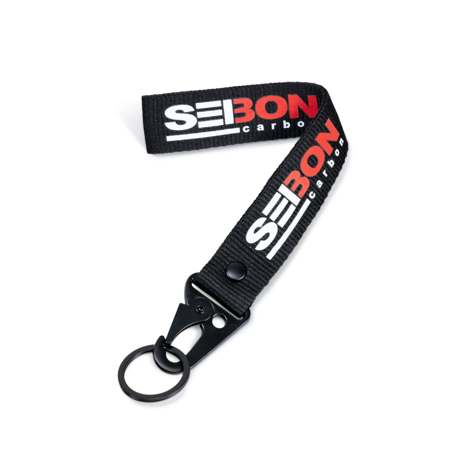 Seibon Lanyard - Short/ Black With Rivet, And Gun Metal Clip