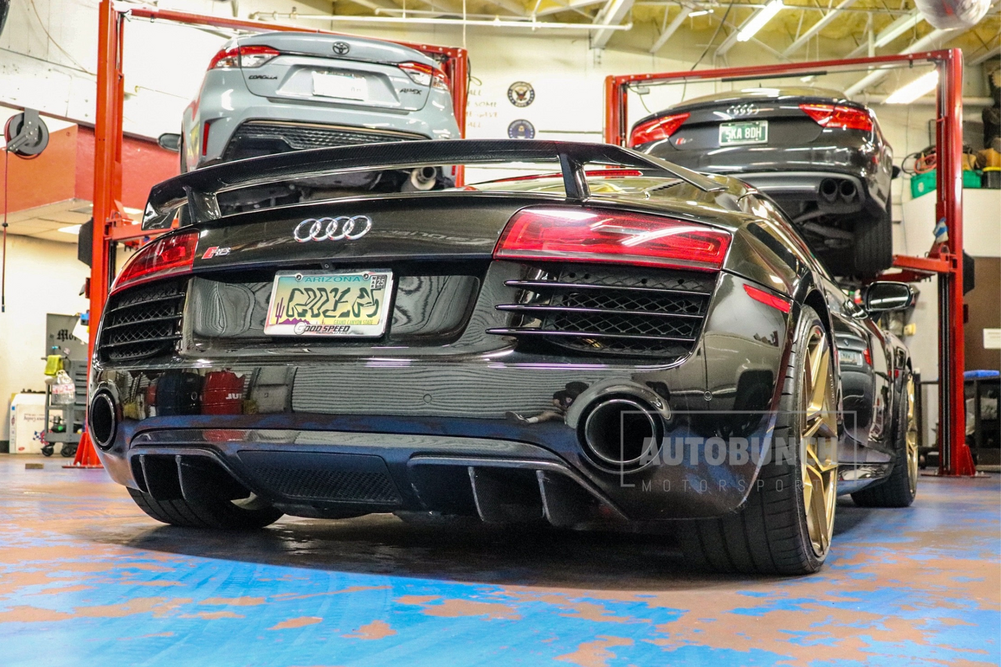 V10-Style Rear Diffuser Face-Lift / Fits R8 V8/V10 Coupe & Spyder 2013-2015